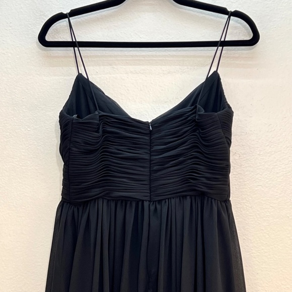 Mac Duggal 2650 Ruched V-Neck Pleated Chiffon Dress Black size XL - Picture 7 of 11